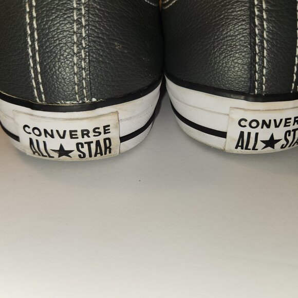 Grey Leather Converse All Stars Low Top Sneakers Men's Size 9 Women's Size 11 - Picture 5 of 12